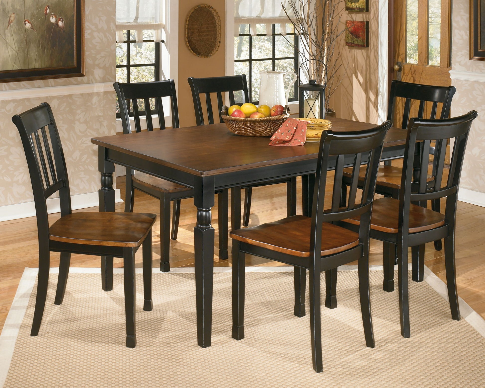 Owingsville - Black / Brown - Rectangular Dining Room Table - Hornell Furniture Outlet
