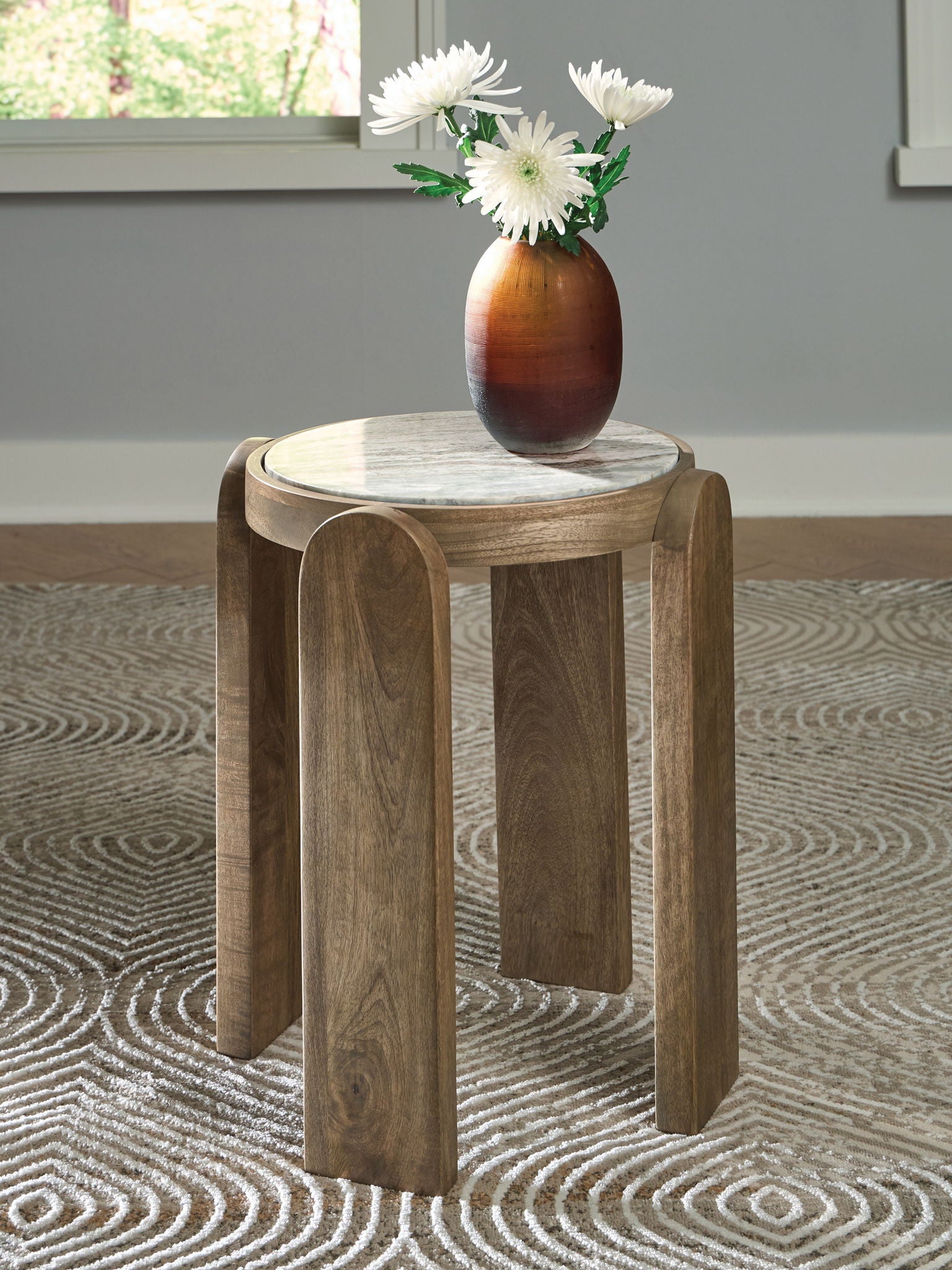 Gavrilley - Gray / White / Brown - Accent Table - Hornell Furniture Outlet