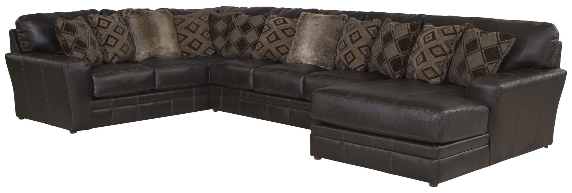 Denali - Italian Leather Match Sectional - Hornell Furniture Outlet
