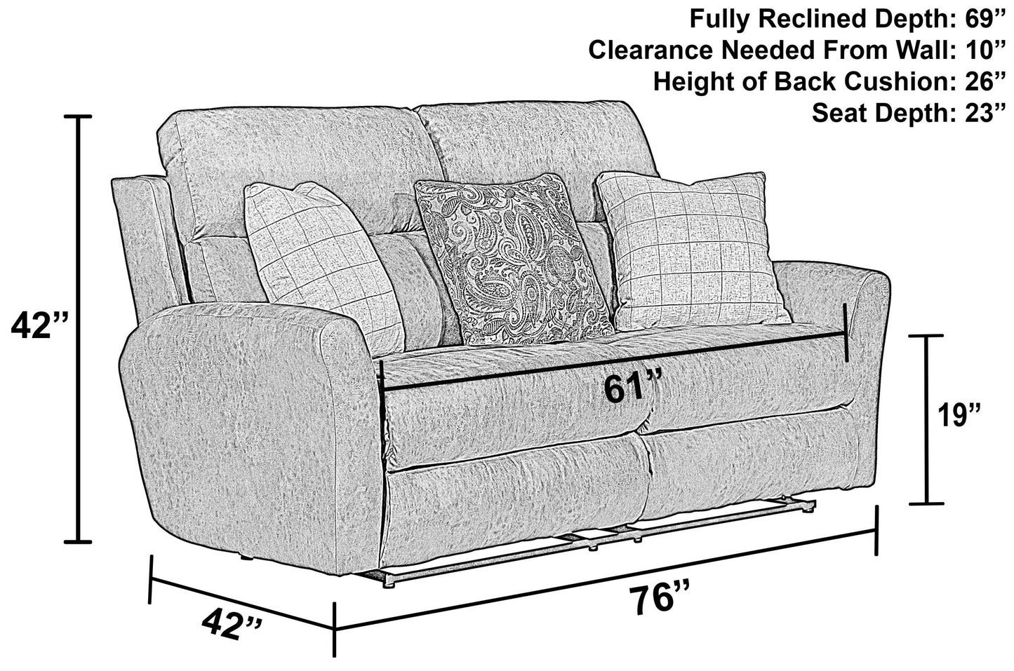 Justine - Lay Flat Reclining Loveseat - Burlap - Hornell Furniture Outlet