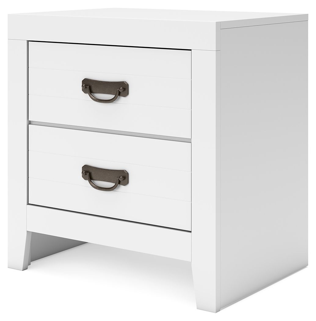 Binterglen - White - Two Drawer Night Stand - Hornell Furniture Outlet