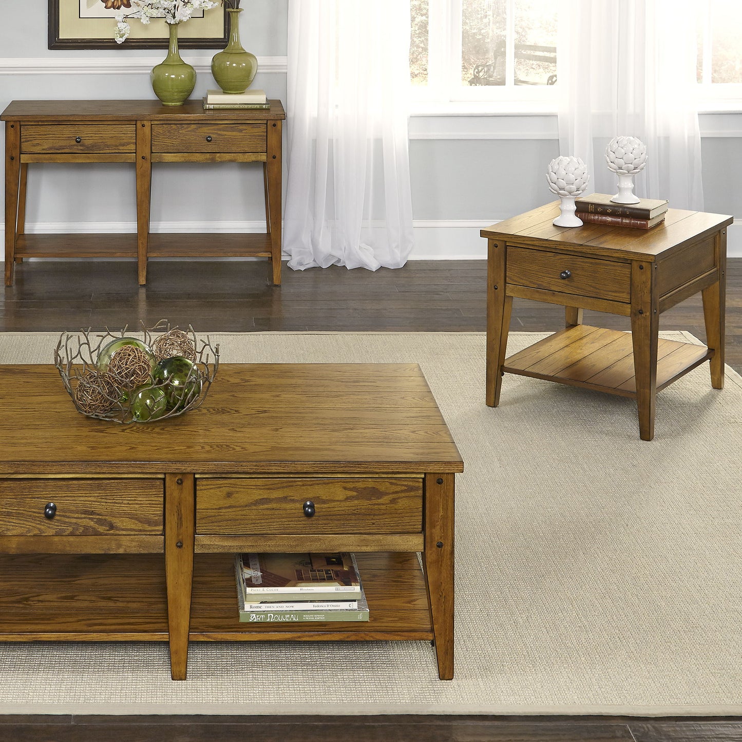 Lake House - 3 Piece Set (1 - Cocktail 2 - End Tables) - Hornell Furniture Outlet