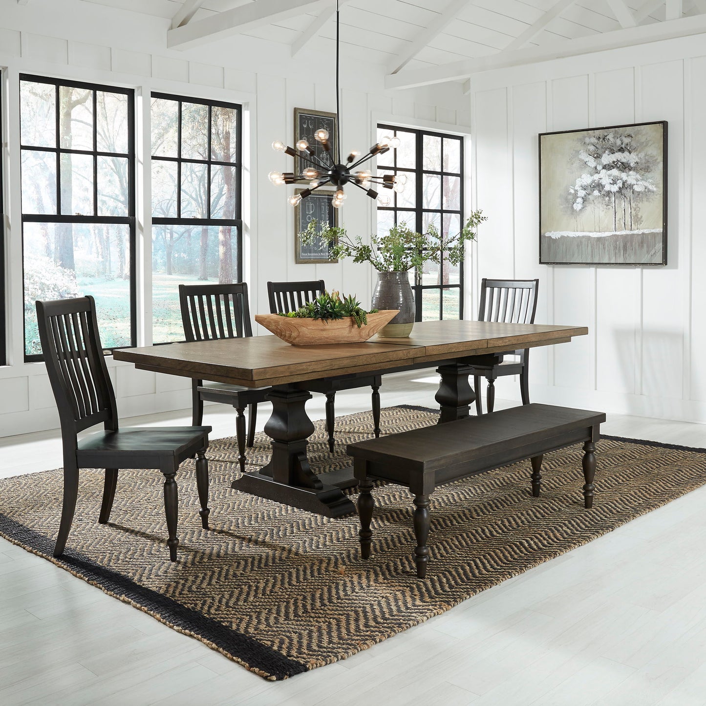 Harvest Home - Trestle Table Set - Hornell Furniture Outlet