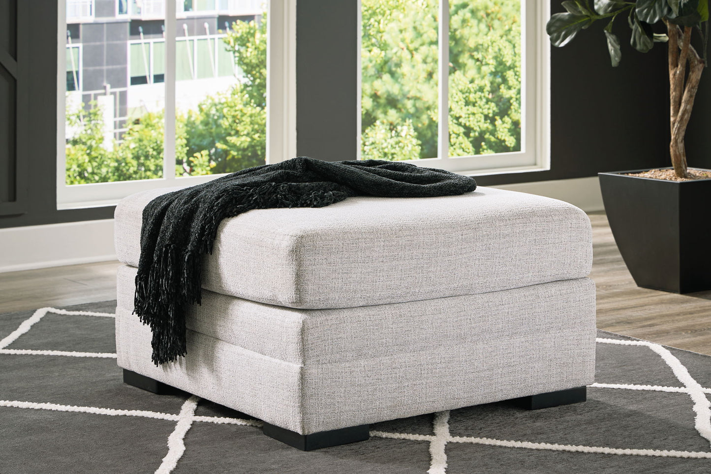 Koralynn - Stone - Oversized Accent Ottoman - Hornell Furniture Outlet