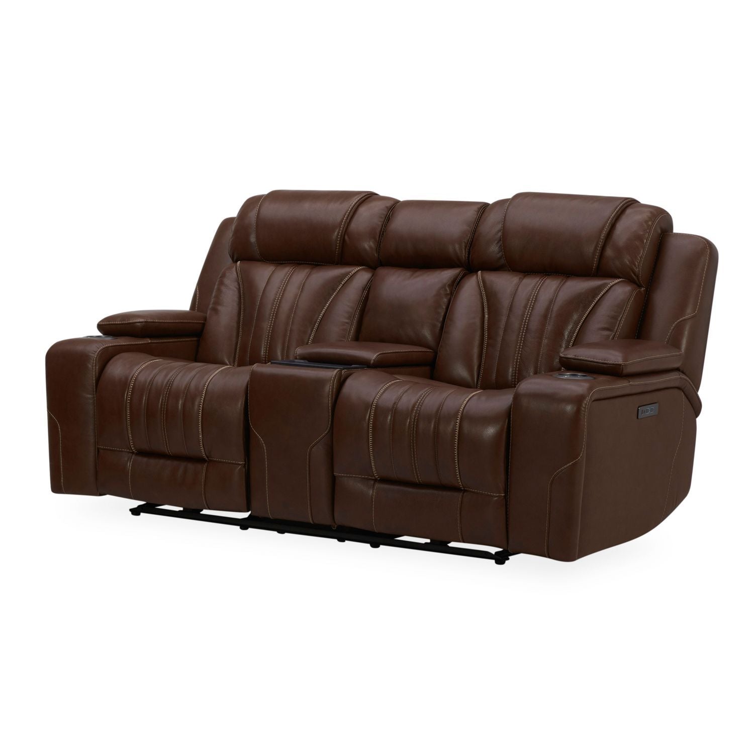 Caswell - Loveseat With Console P2 & ZG - Brown - Hornell Furniture Outlet