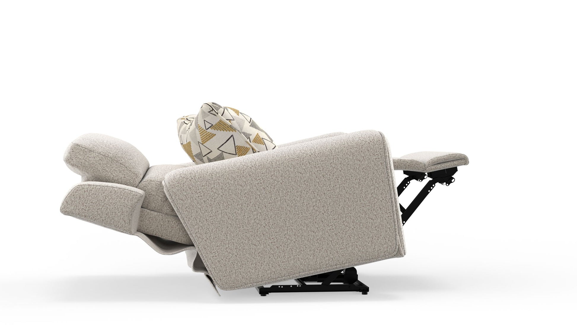 Micah - Power Headrest Power Deep Seat Lay Flat Recliner - Oatmeal - Hornell Furniture Outlet