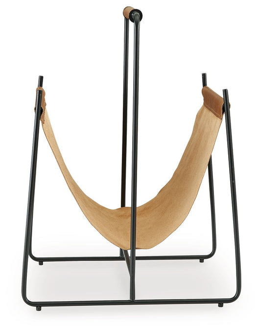 Faronworth - Brown / Black - Magazine Rack - Hornell Furniture Outlet