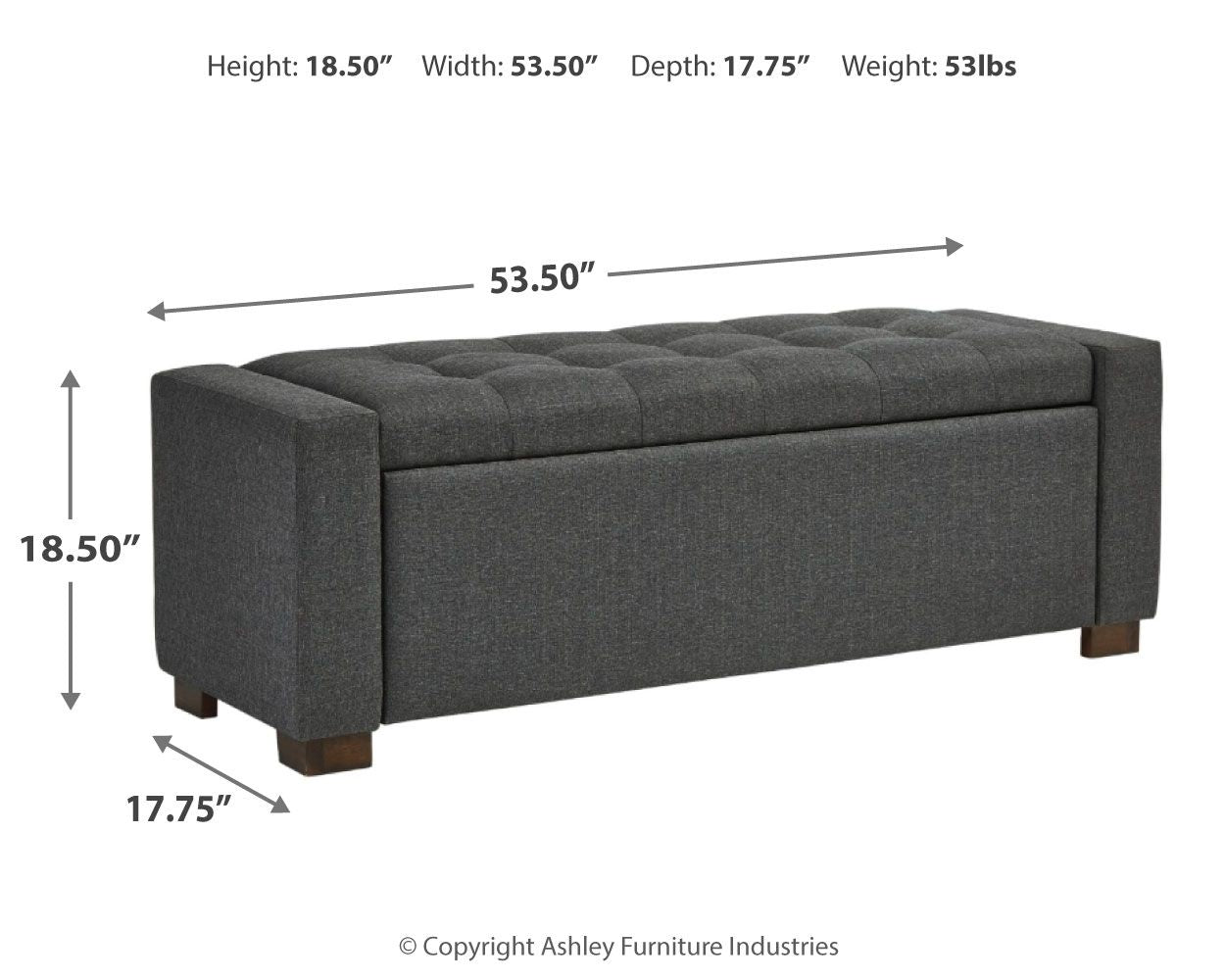Cortwell - Gray - Storage Bench - Hornell Furniture Outlet