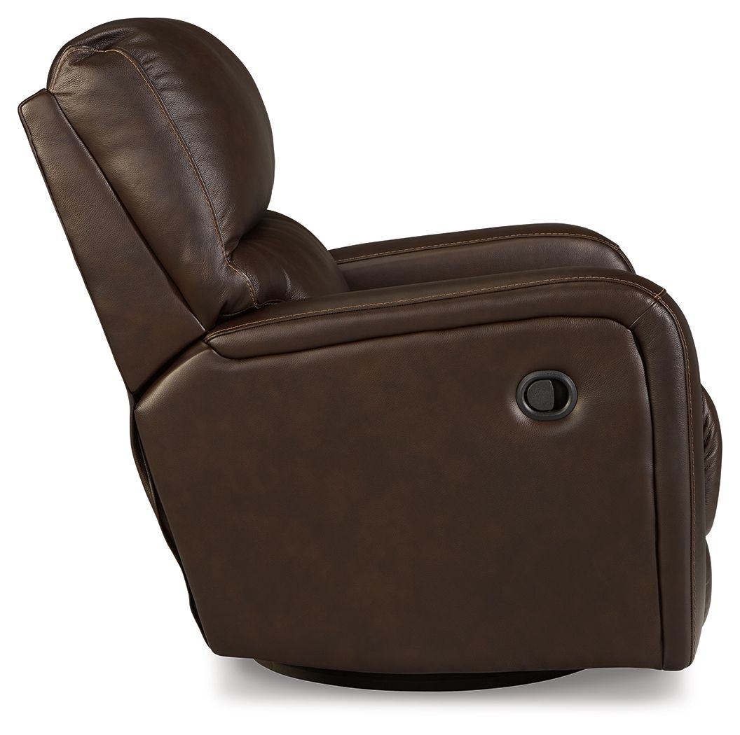 Emberla - Coffee - Swivel Glider Recliner - Hornell Furniture Outlet
