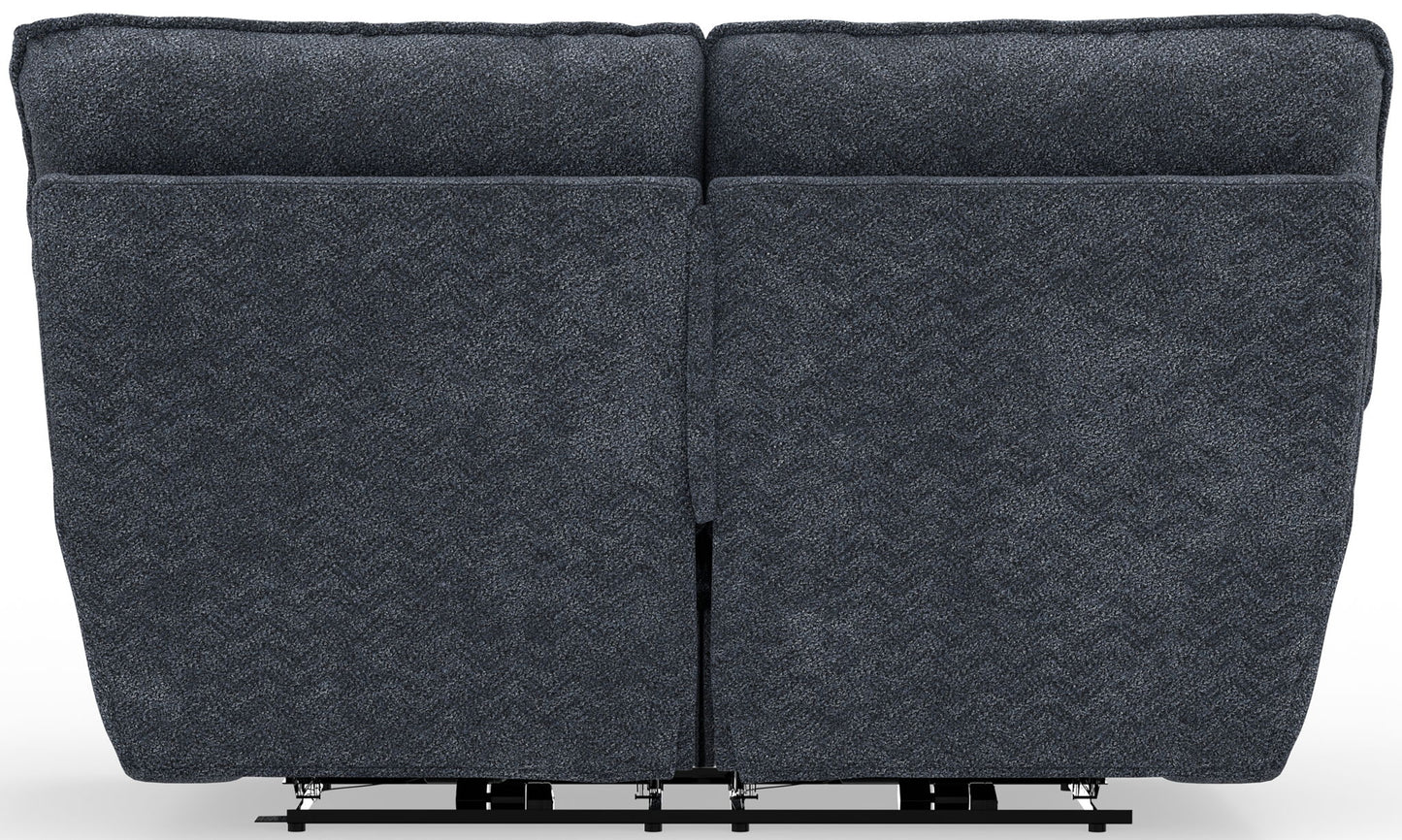 Paxon - Deep Seat Power Reclining Loveseat With Power Adjustable Headrest - Smoke - Hornell Furniture Outlet