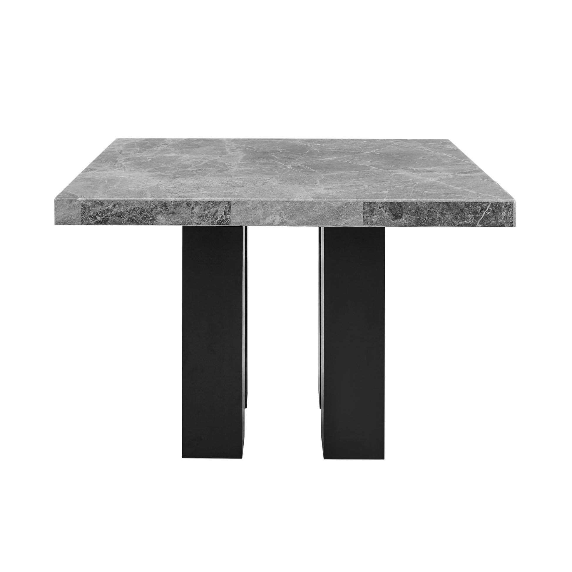 Camila - Square Gray Marble Top Table - Dark Gray - Hornell Furniture Outlet