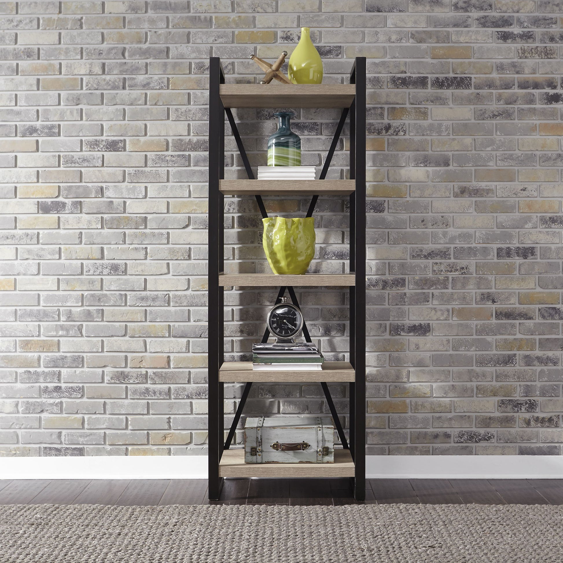 Sun Valley - Tall Pier Unit With Faux Metal - Light Brown - Hornell Furniture Outlet