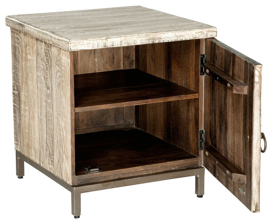 Laddford - Whitewash - Accent Cabinet - Shelf - Hornell Furniture Outlet