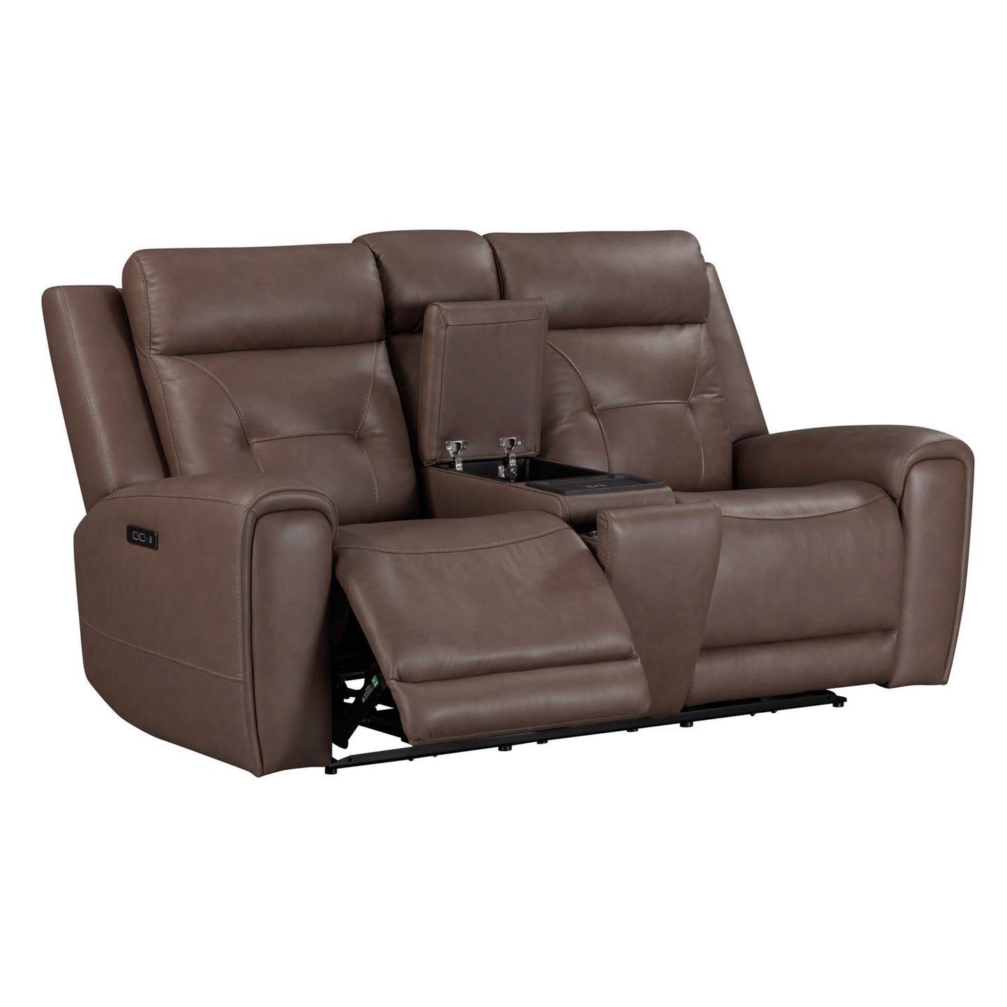 Beckham - Loveseat With Console P2 & ZG - Brown - Hornell Furniture Outlet
