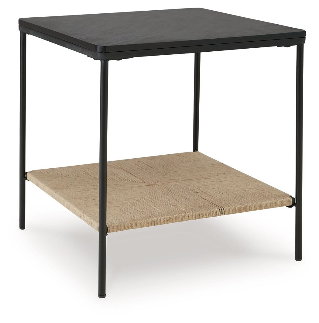 Minrich - Black / Natural - Accent Table - Hornell Furniture Outlet