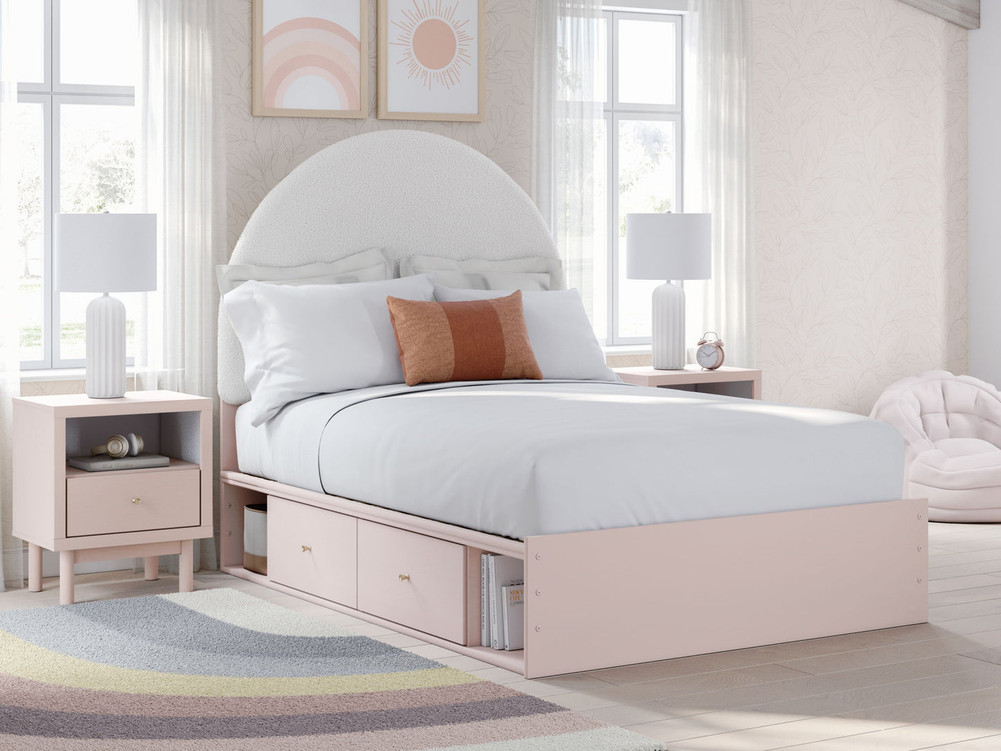 Wistenpine - Upholstered Panel Bed With Storage - Hornell Furniture Outlet