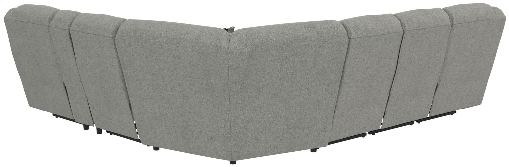 Quinn - 3 Piece Reclining Sectional With 4 Reclining Seats, Storage Arms, Storage Console With Lights, And Drop Down Table - Nature - Hornell Furniture Outlet