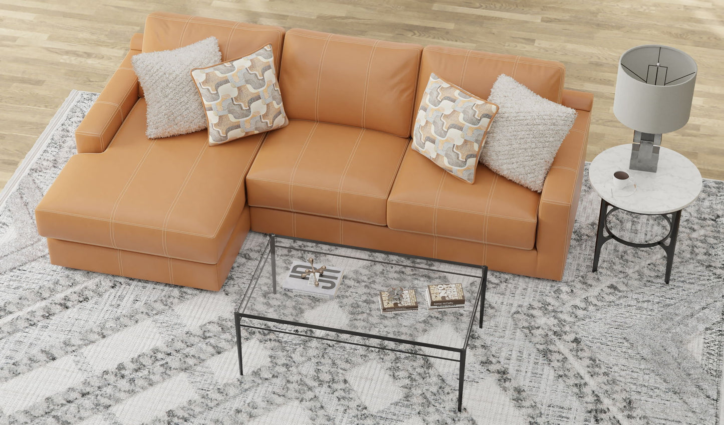Minori - Italian Leather Sectional - Hornell Furniture Outlet