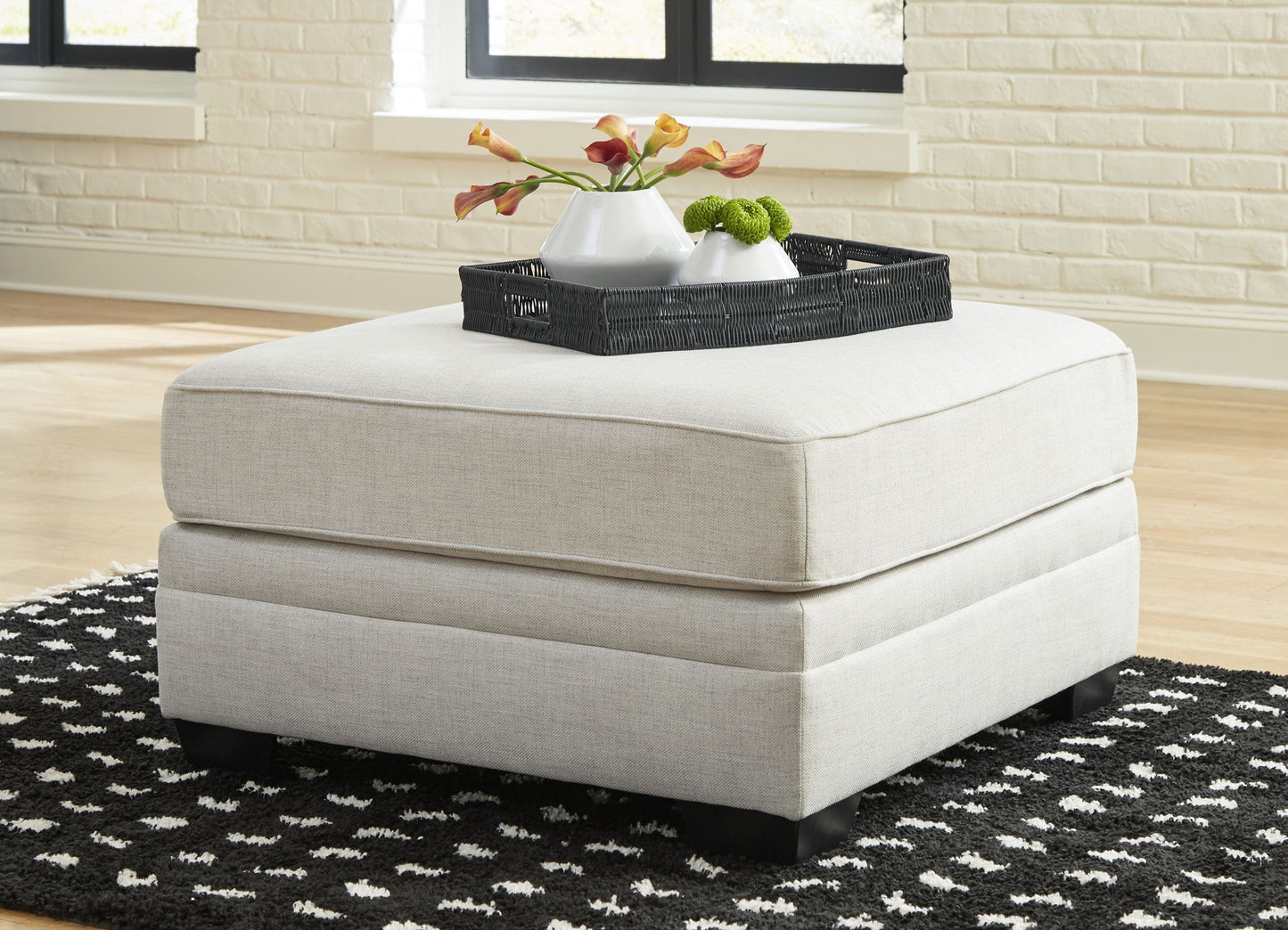 Huntsworth - Dove Gray - Oversized Accent Ottoman - Hornell Furniture Outlet