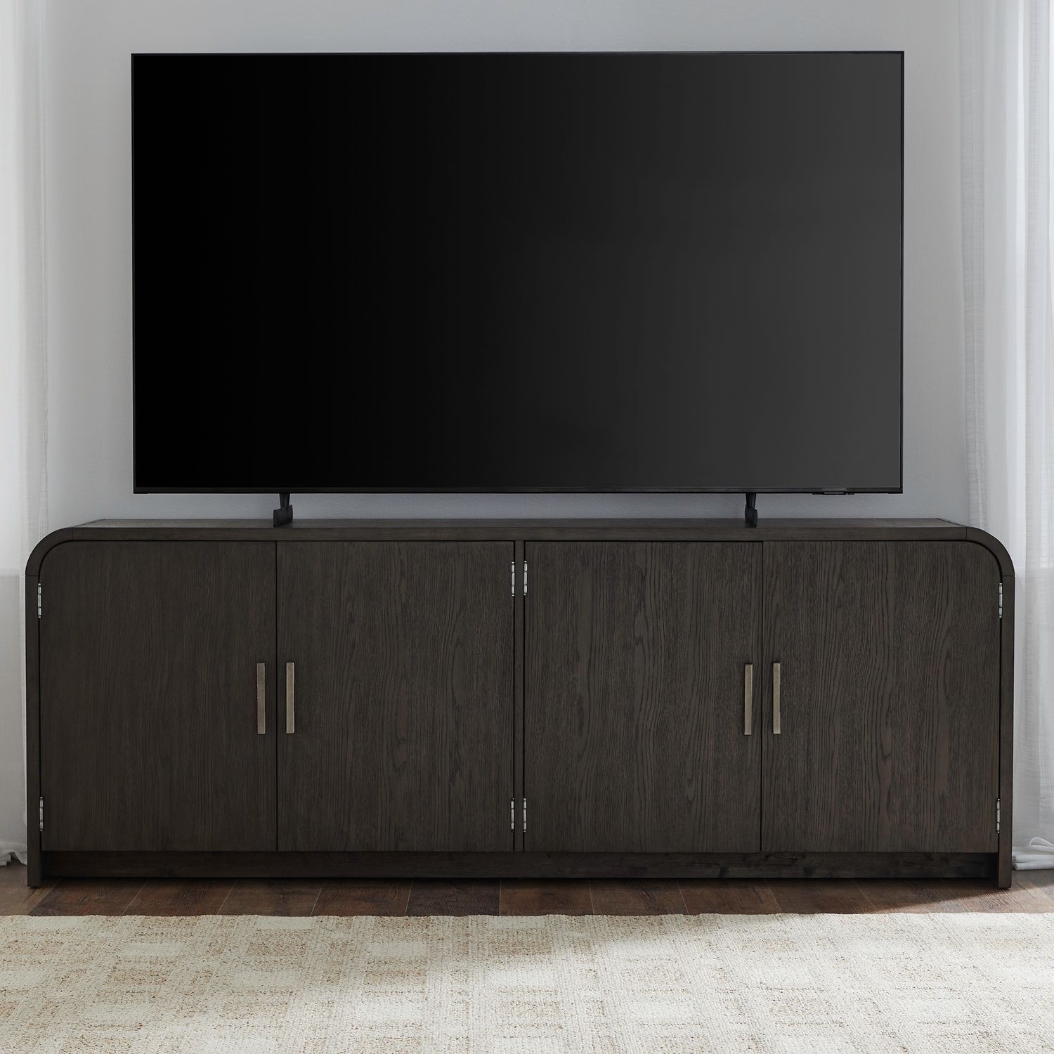 Perspectives - 82" TV Console - Brown - Hornell Furniture Outlet