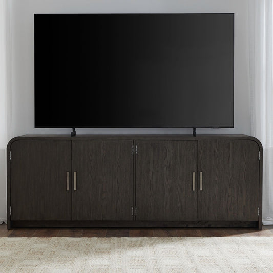 Perspectives - 82" TV Console - Brown - Hornell Furniture Outlet