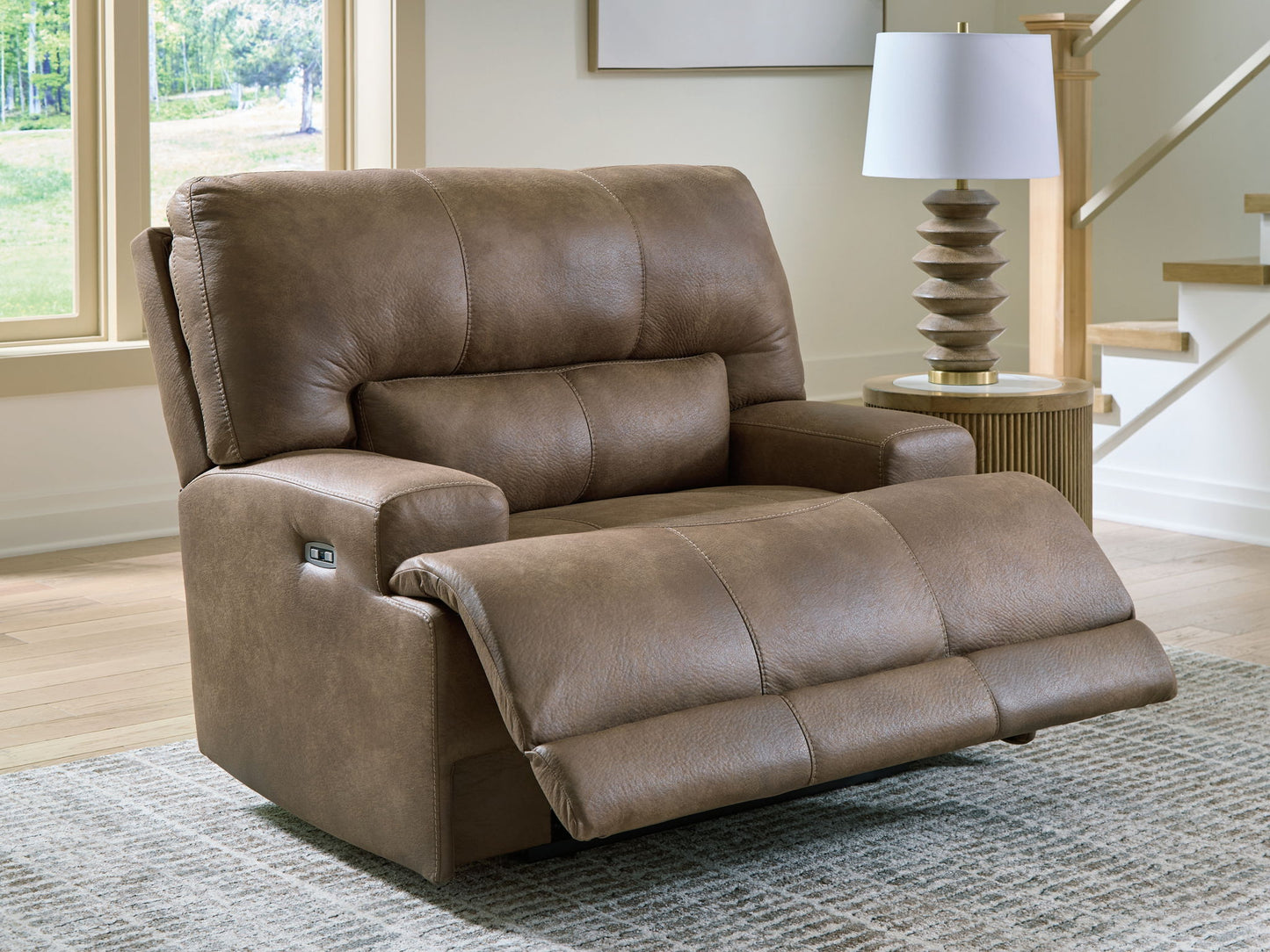 Beckley Place - Earth - Power Recliner With Adjustable Headrest - Hornell Furniture Outlet