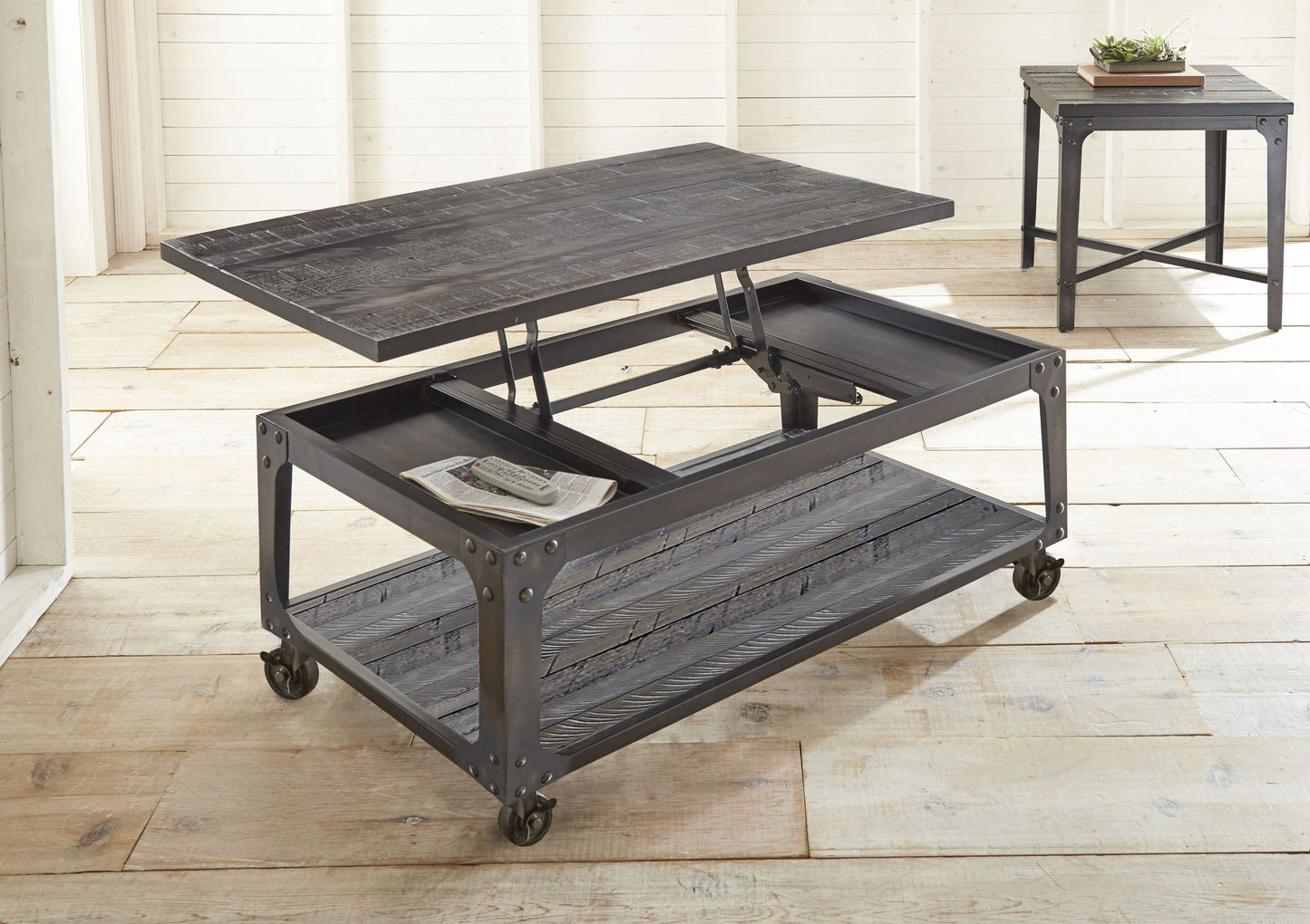 Sherlock - Square End Table - Dark Brown - Hornell Furniture Outlet