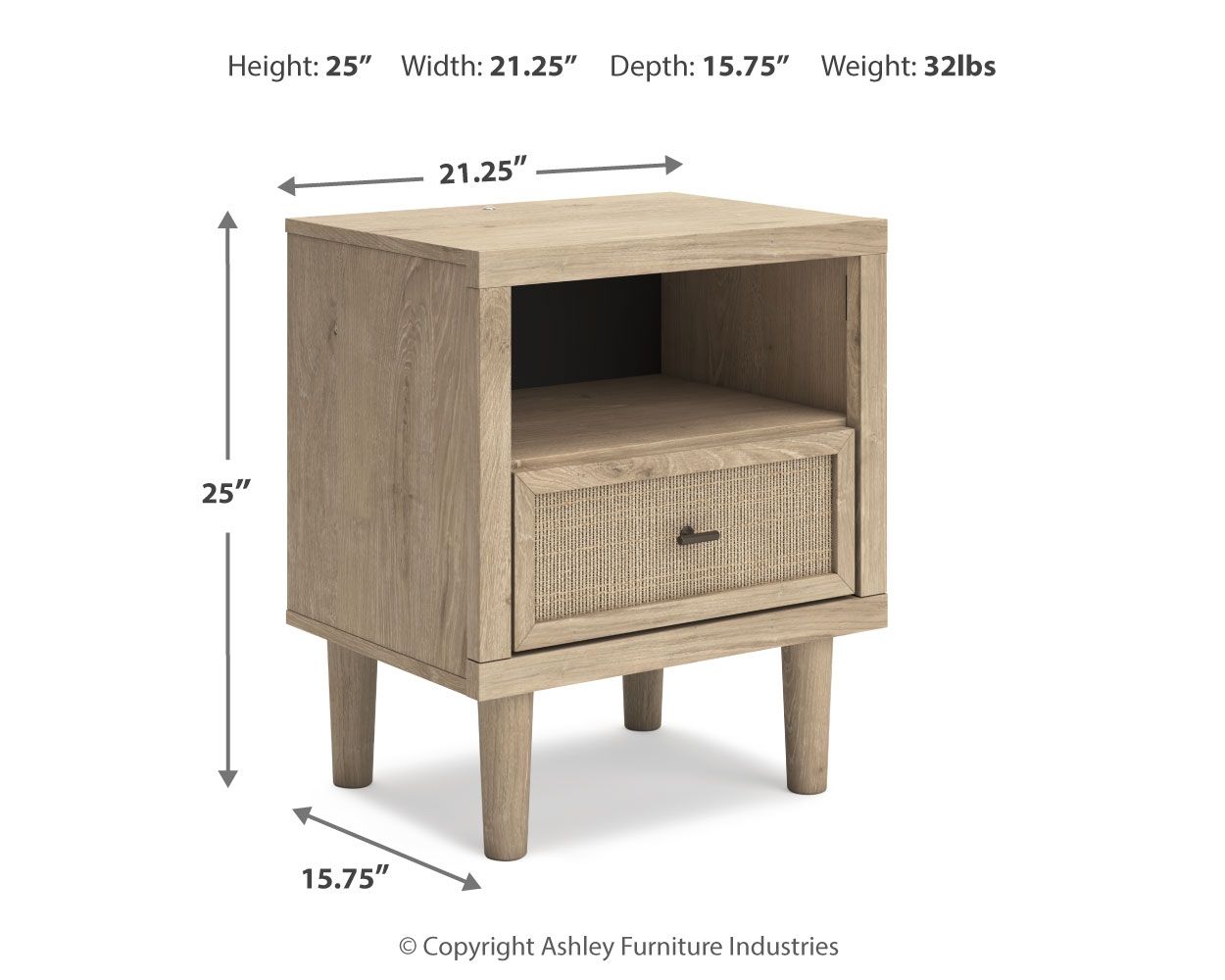 Cielden - Two - Tone - One Drawer Night Stand - Hornell Furniture Outlet