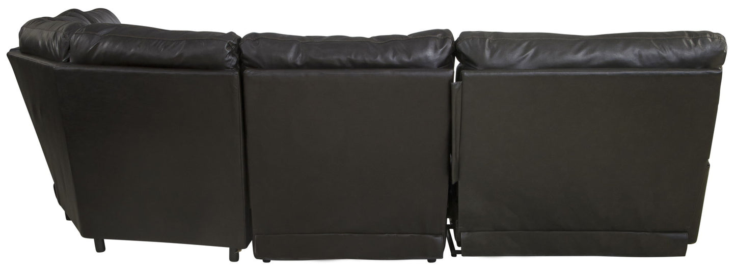 Como - 5 Piece Italian Leather Match Reclining Sectional - Hornell Furniture Outlet