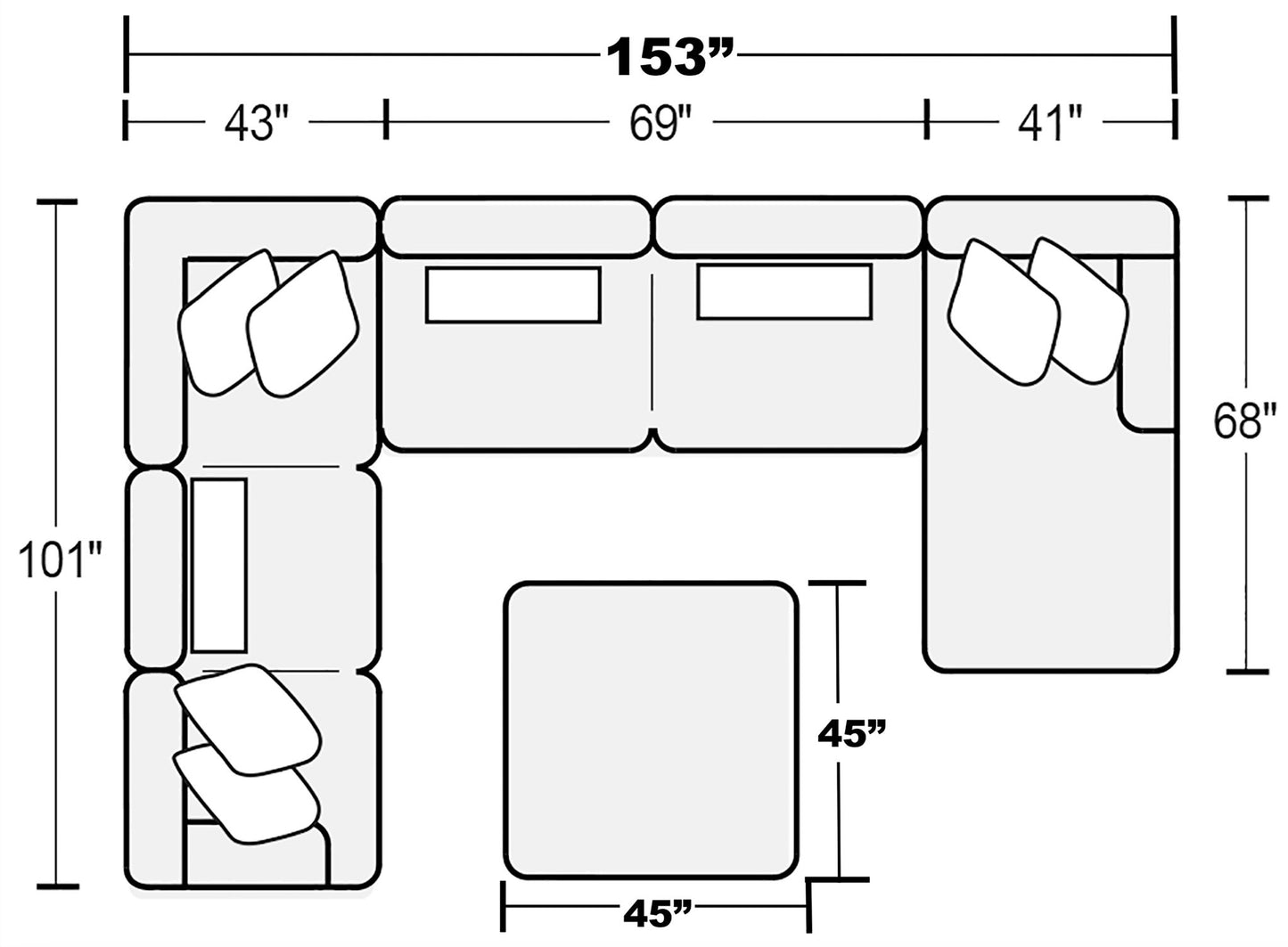 Titan - Sectional With Comfort Coil Seating, Cocktail Ottoman And Accent Pillows Included - Hornell Furniture Outlet