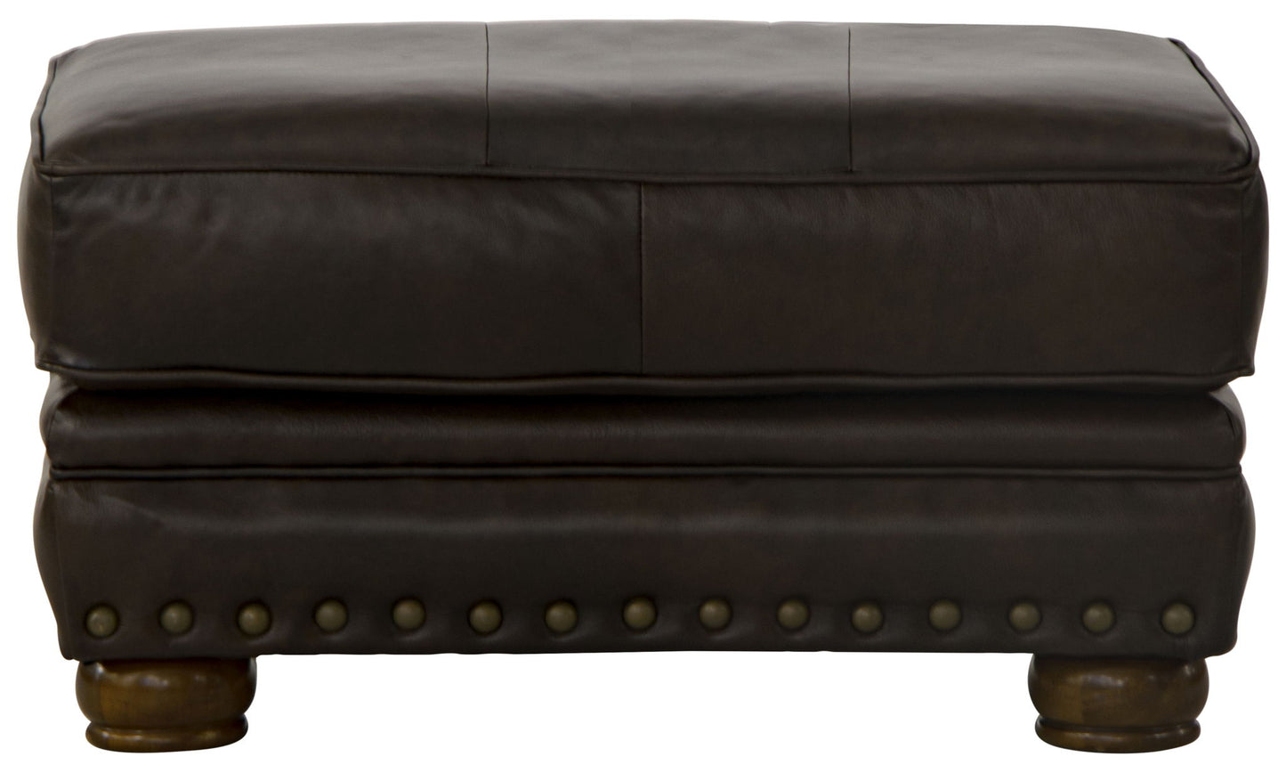 Roberto - Leather Ottoman - Cocoa - Hornell Furniture Outlet