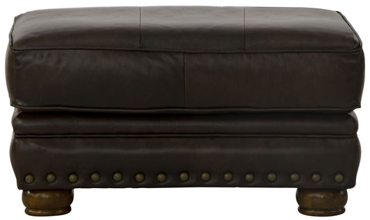 Roberto - Leather Ottoman - Cocoa - Hornell Furniture Outlet