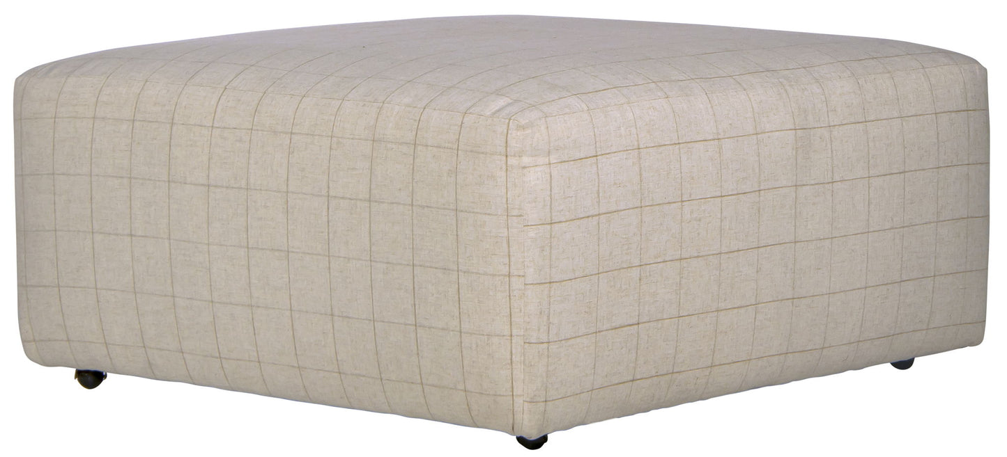 Justine - Castered Cocktail Ottoman - Wheat - Hornell Furniture Outlet