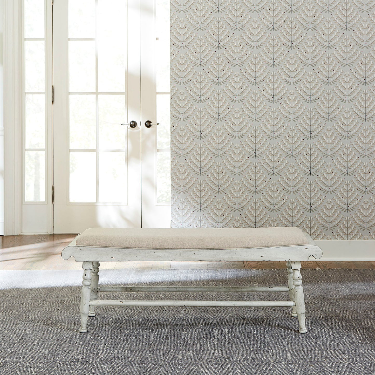 Whitney - Bench - White - Hornell Furniture Outlet