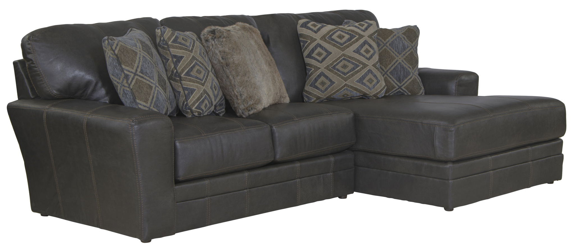 Denali - Italian Leather Match Sectional - Hornell Furniture Outlet