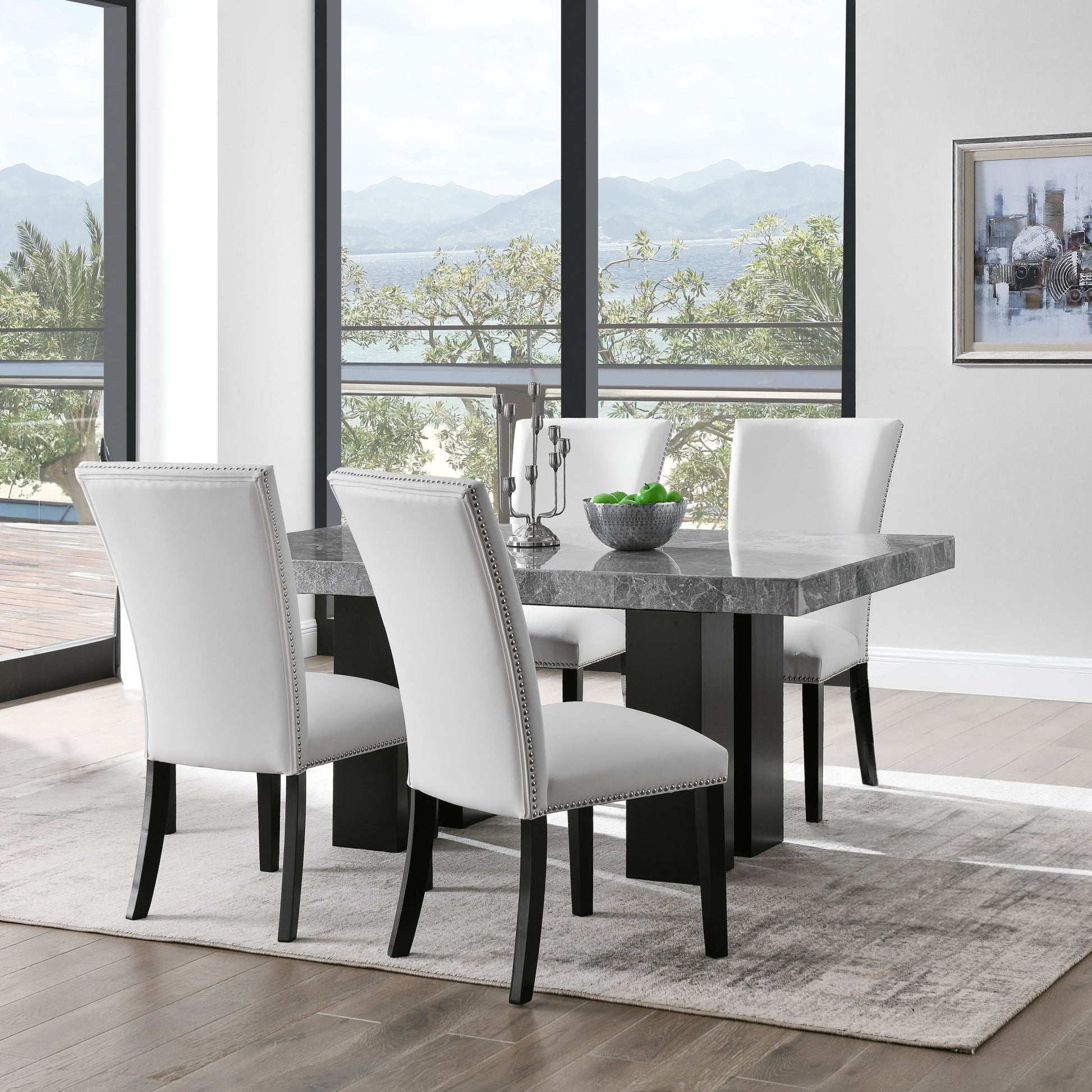 Camila - Rectangular Dining Set - Gray Top - Hornell Furniture Outlet