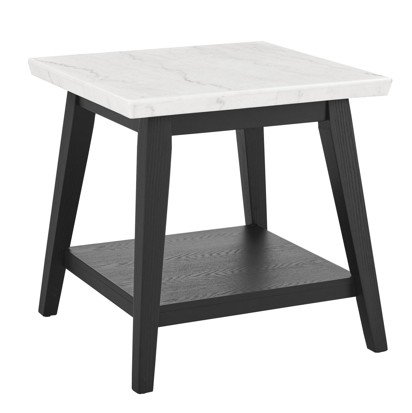 Vida - Marble End Table - Black / White - Hornell Furniture Outlet