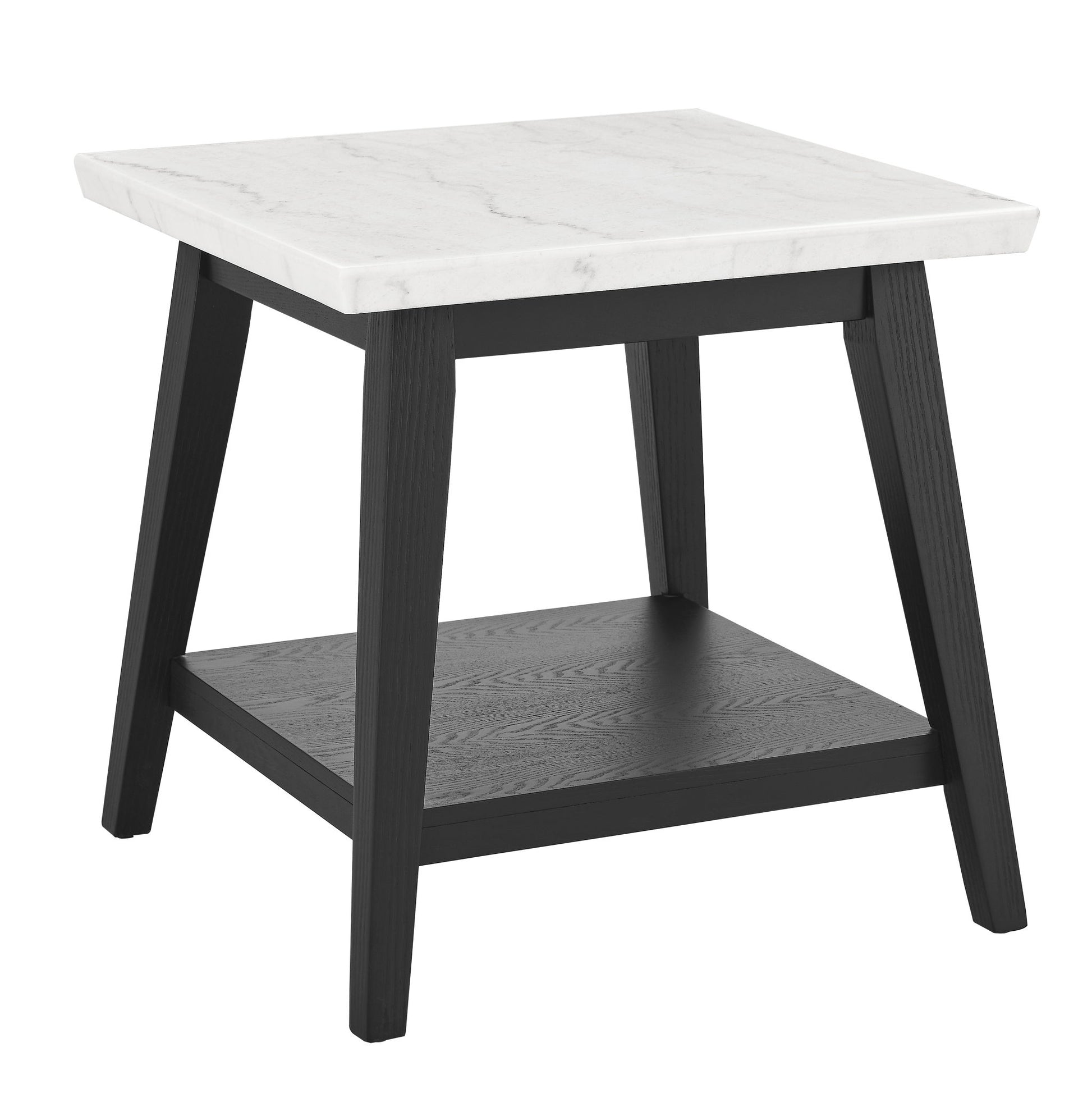 Vida - Marble End Table - Black / White - Hornell Furniture Outlet