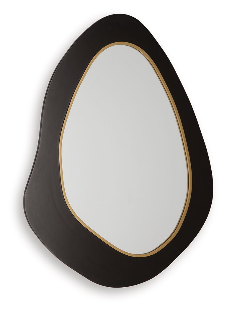 Kierlock - Black / Gold Finish - Accent Mirror - Hornell Furniture Outlet