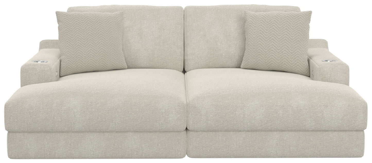 Cozy - 2 Piece Double Wide Chaise With USB Charging Ports - Hornell Furniture Outlet