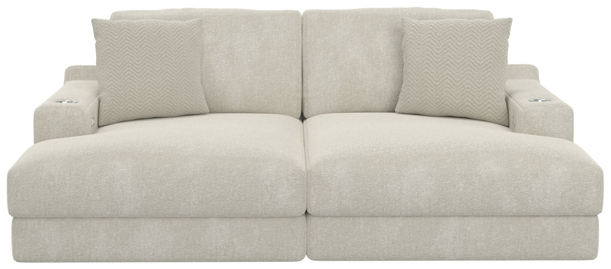 Cozy - 2 Piece Double Wide Chaise With USB Charging Ports - Hornell Furniture Outlet