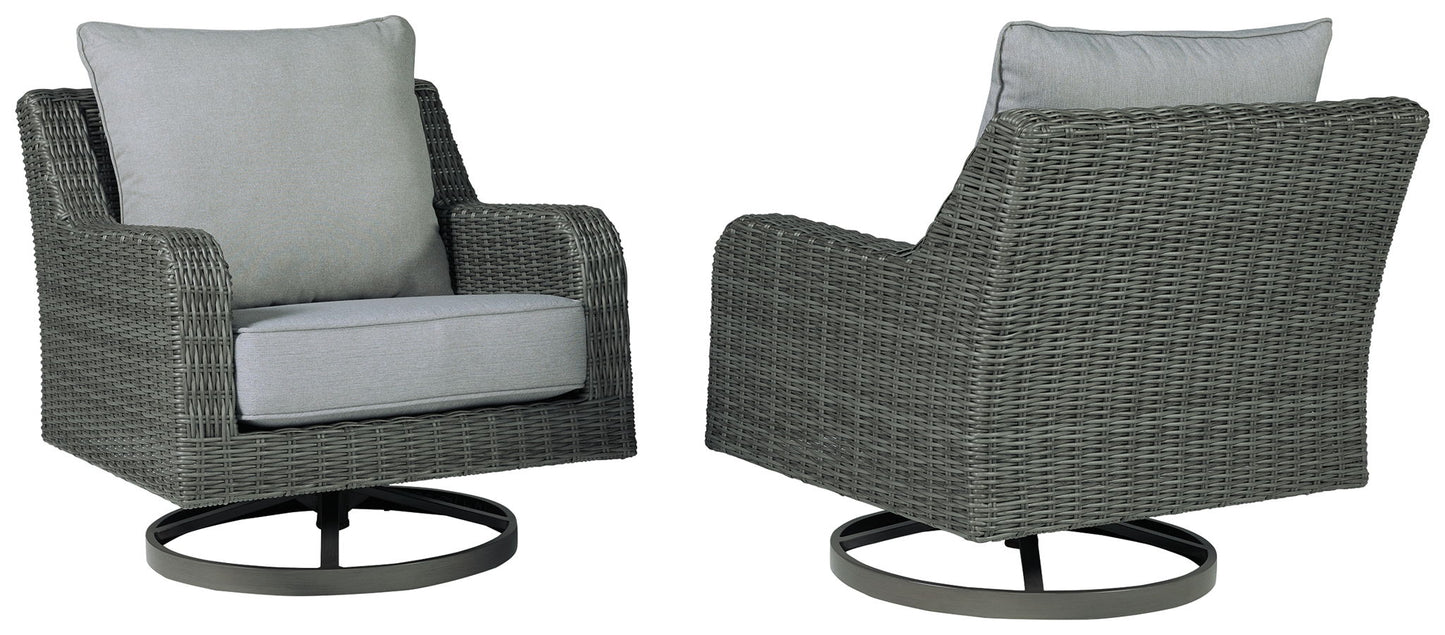 Elite Park - Gray - Swivel Lounge w/ Cushion - Hornell Furniture Outlet
