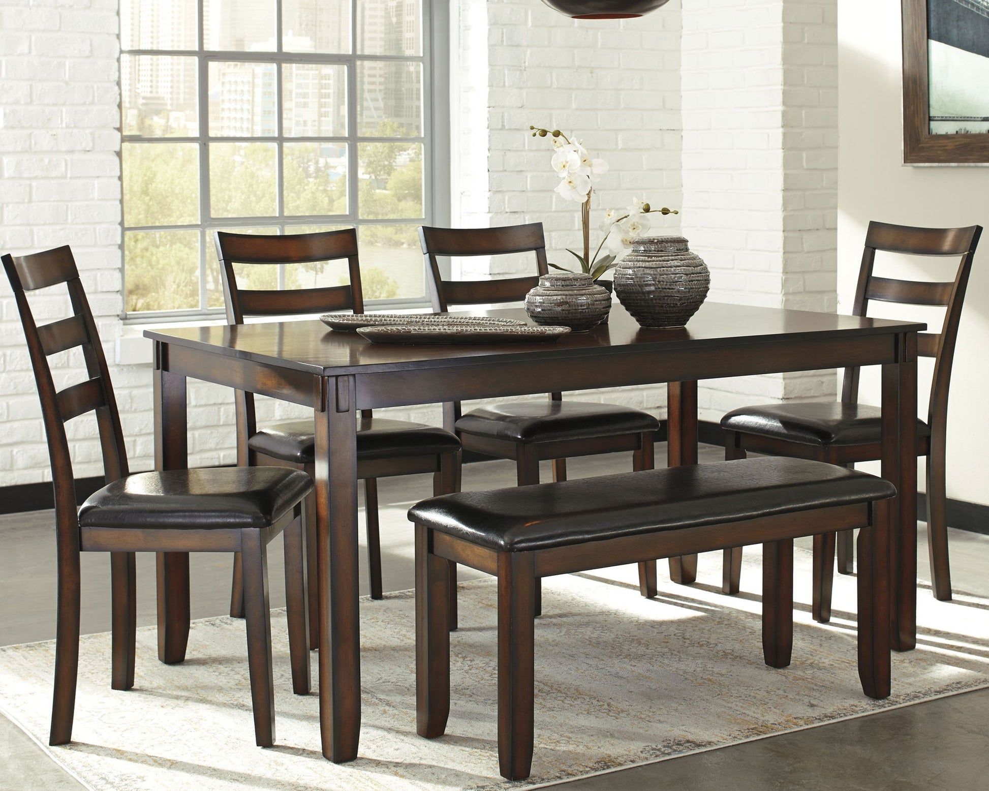 Coviar - Brown - Dining Room Table Set (Set of 6) - Hornell Furniture Outlet