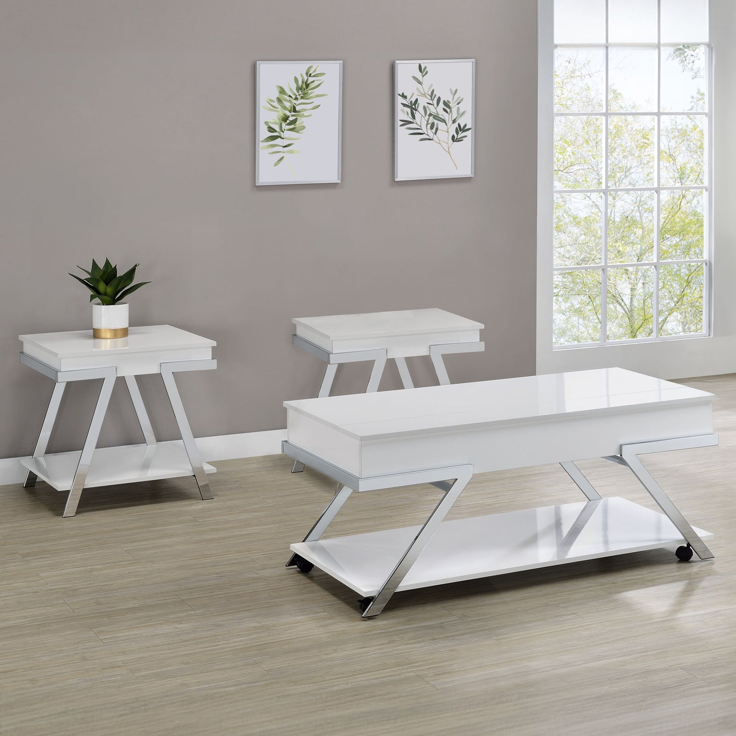 Zena - 3 Piece Occasional Set - White - Hornell Furniture Outlet
