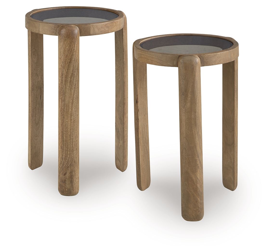 Jossor - Light Brown - Accent Table Set (Set of 2) - Hornell Furniture Outlet