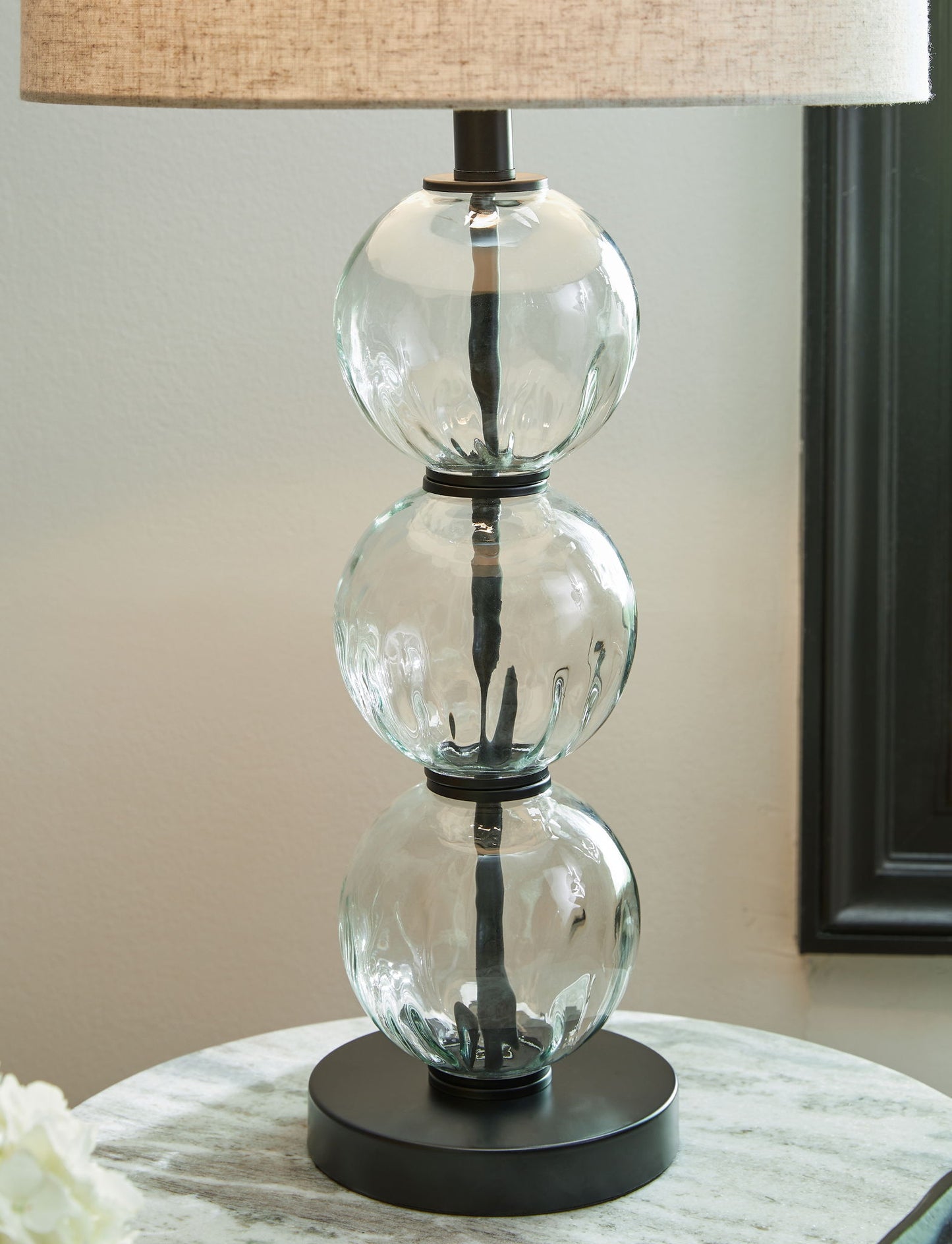Airbal - Clear / Black - Glass Table Lamp (Set of 2) - Hornell Furniture Outlet
