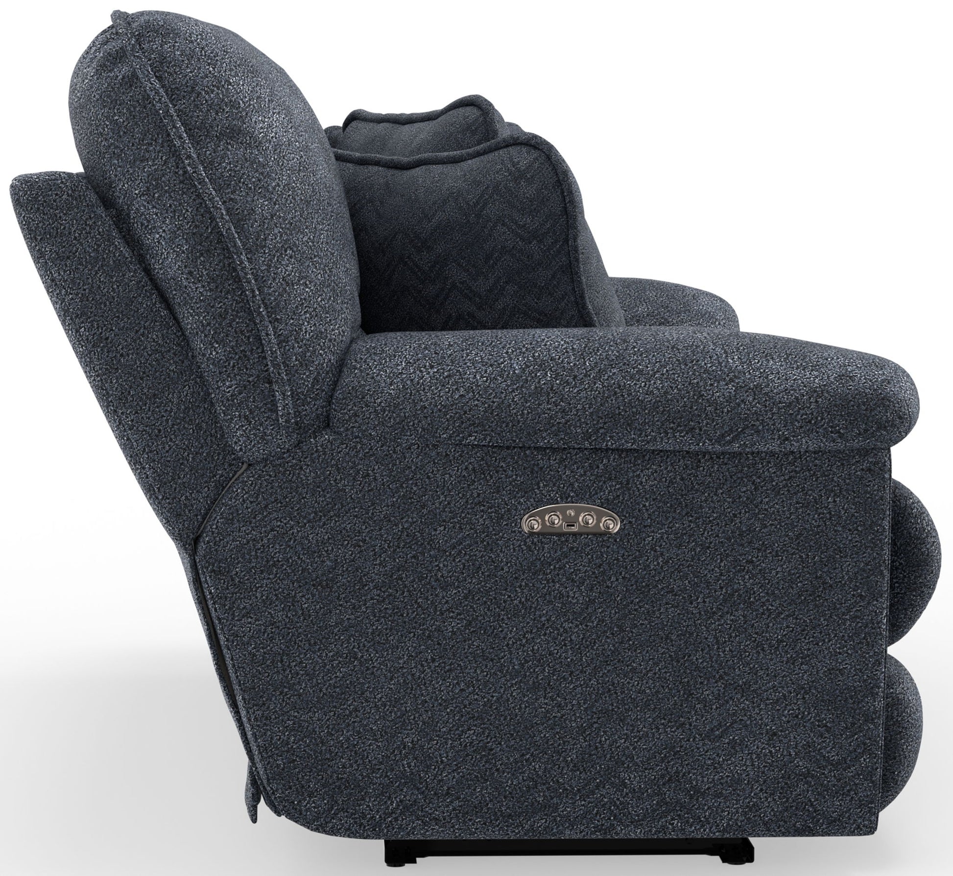 Paxon - Deep Seat Power Reclining Sofa With Power Adjustable Headrest - Smoke - Hornell Furniture Outlet