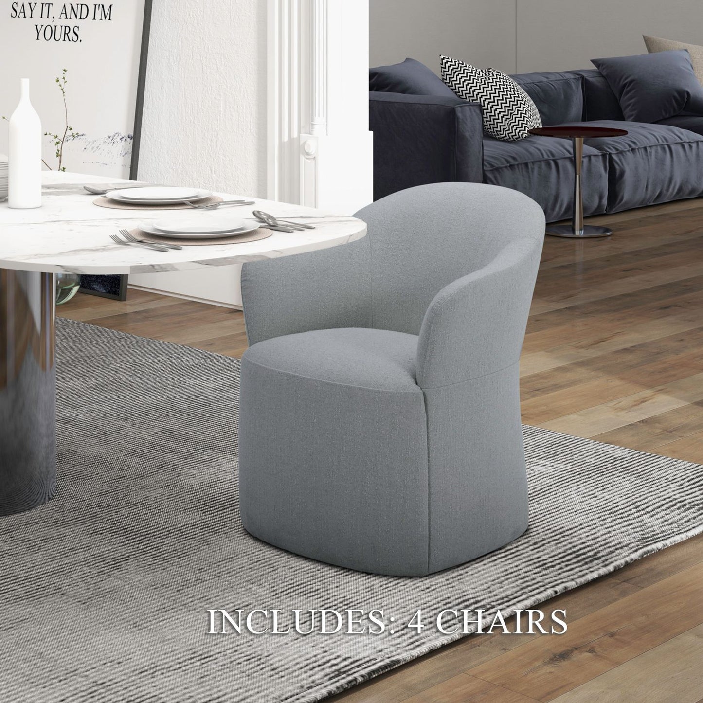 Accent Dining - Dining Chairs With Casters (Set of 4) - Hornell Furniture Outlet
