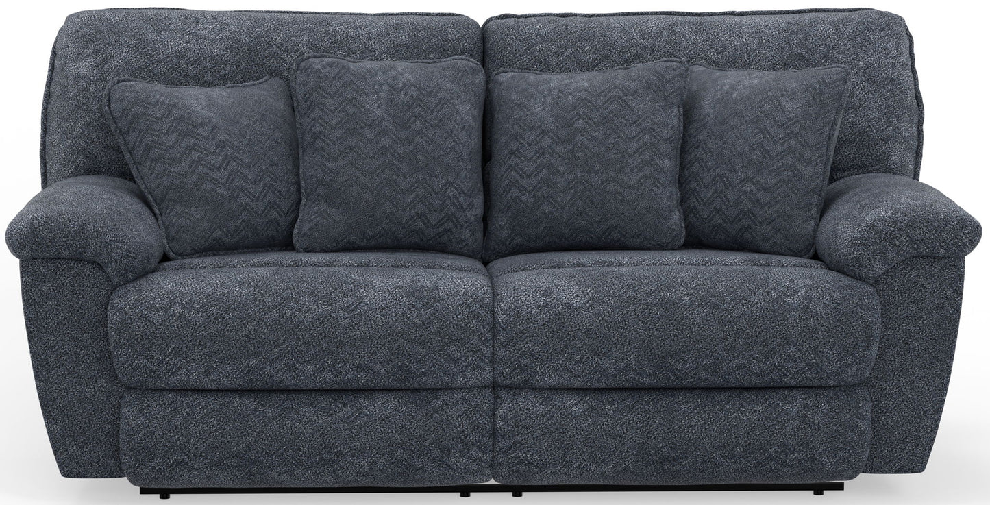 Paxon - Deep Seat Power Reclining Sofa With Power Adjustable Headrest - Smoke - Hornell Furniture Outlet