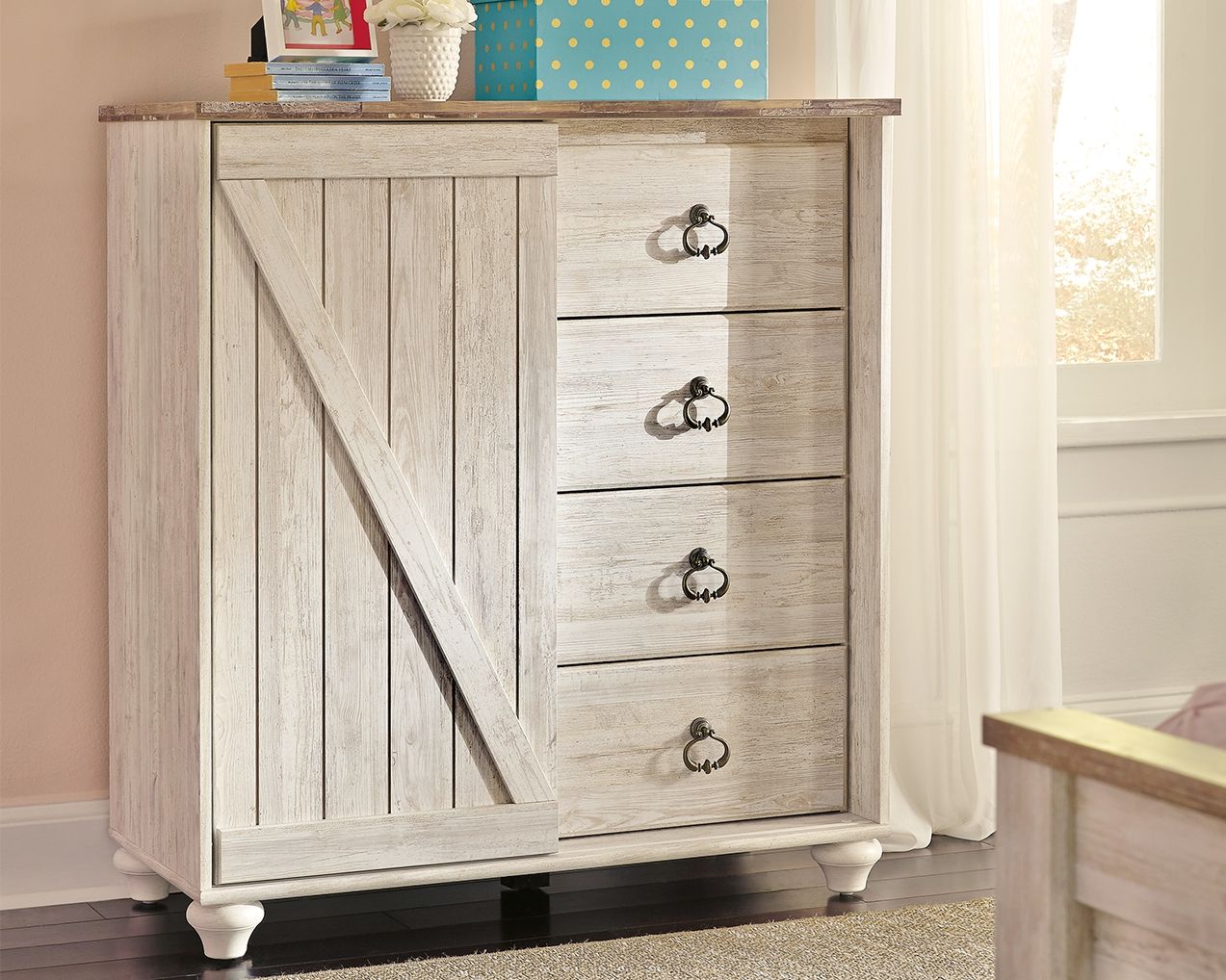 Willowton - Whitewash - Dressing Chest - Hornell Furniture Outlet